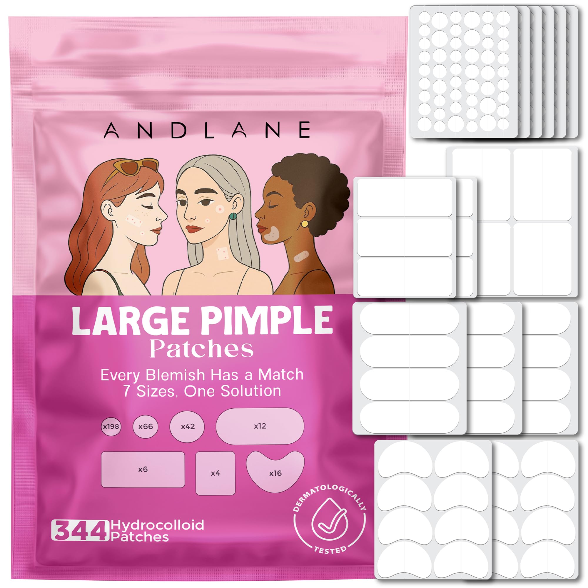 Andlane round 8mm hydrocolloid patch for discrete small blemish coverage.