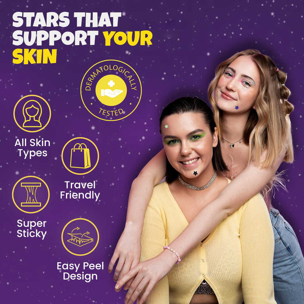 Andlane glow-in-the-dark star patches for nighttime skin care.