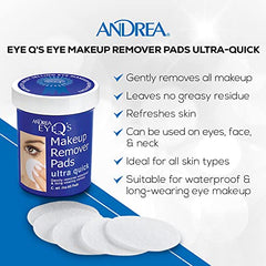Andrea Eye Q's textured remover pad close-up highlighting soothing Aloe Vera.