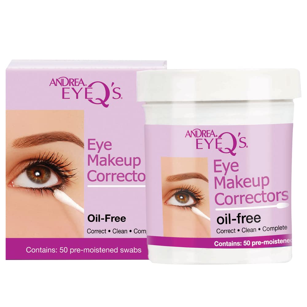 Andrea EyeQ makeup correction on stray liner and shadow without rubbing