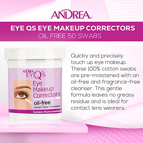 Andrea EyeQ pre-moistened swabs with fragrance-free cleanser for gentle, residue-free touch-ups
