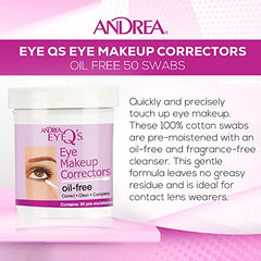 Andrea EyeQ pre-moistened swabs with fragrance-free cleanser for gentle, residue-free touch-ups