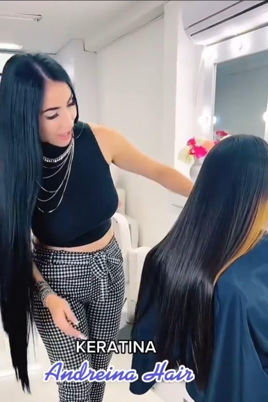 Andreina Hair Keratin Kit finished hair with high shine and silky feel