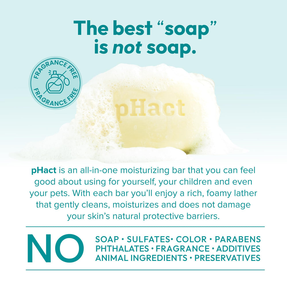 Andrew Lessman pHact bar fragrance-free formula for fragrance-sensitive users.