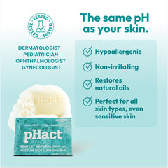 Andrew Lessman pHact bar shows skin-friendly pH balance at 5.7.
