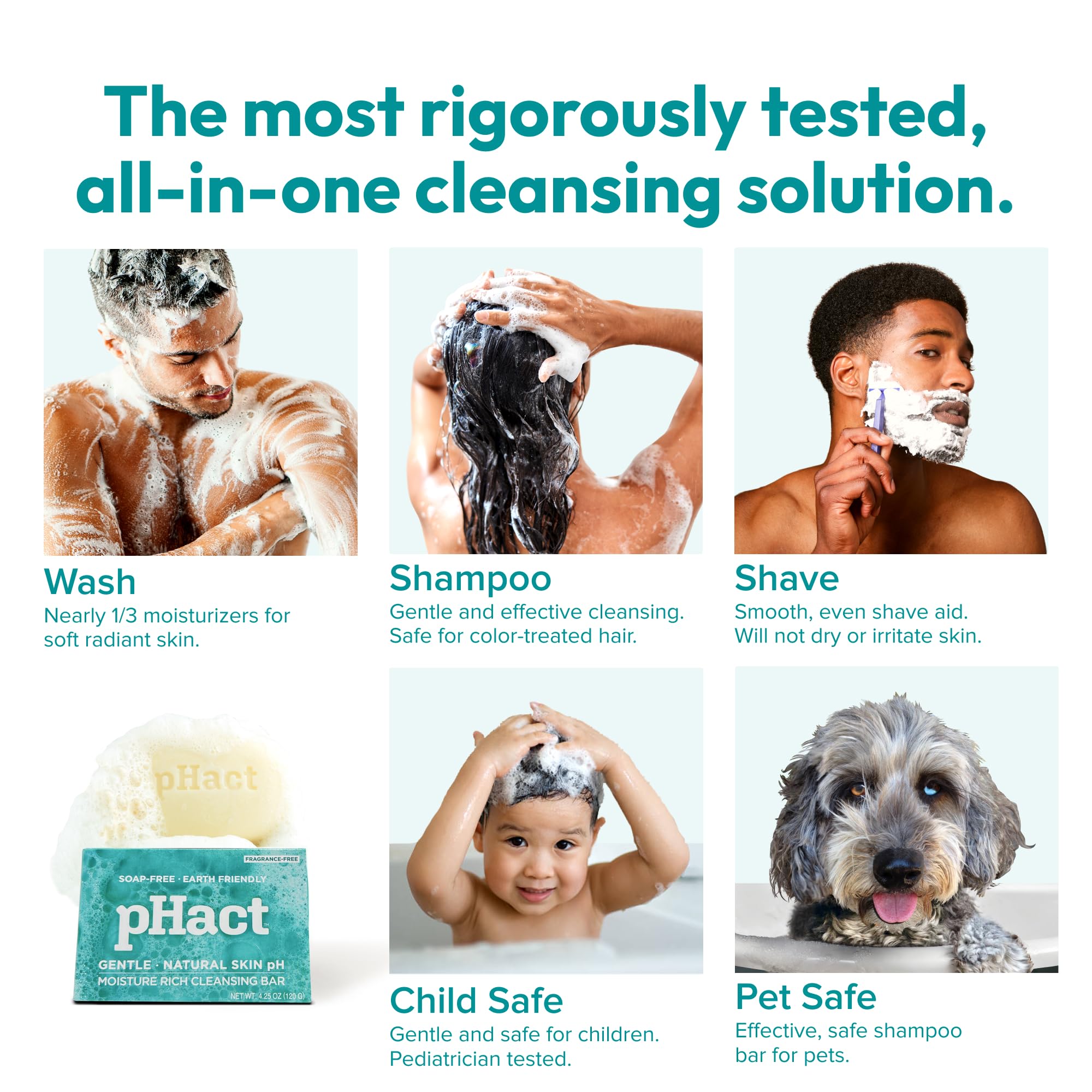 Andrew Lessman pHact bar uses plant-based ingredients that are readily biodegradable.