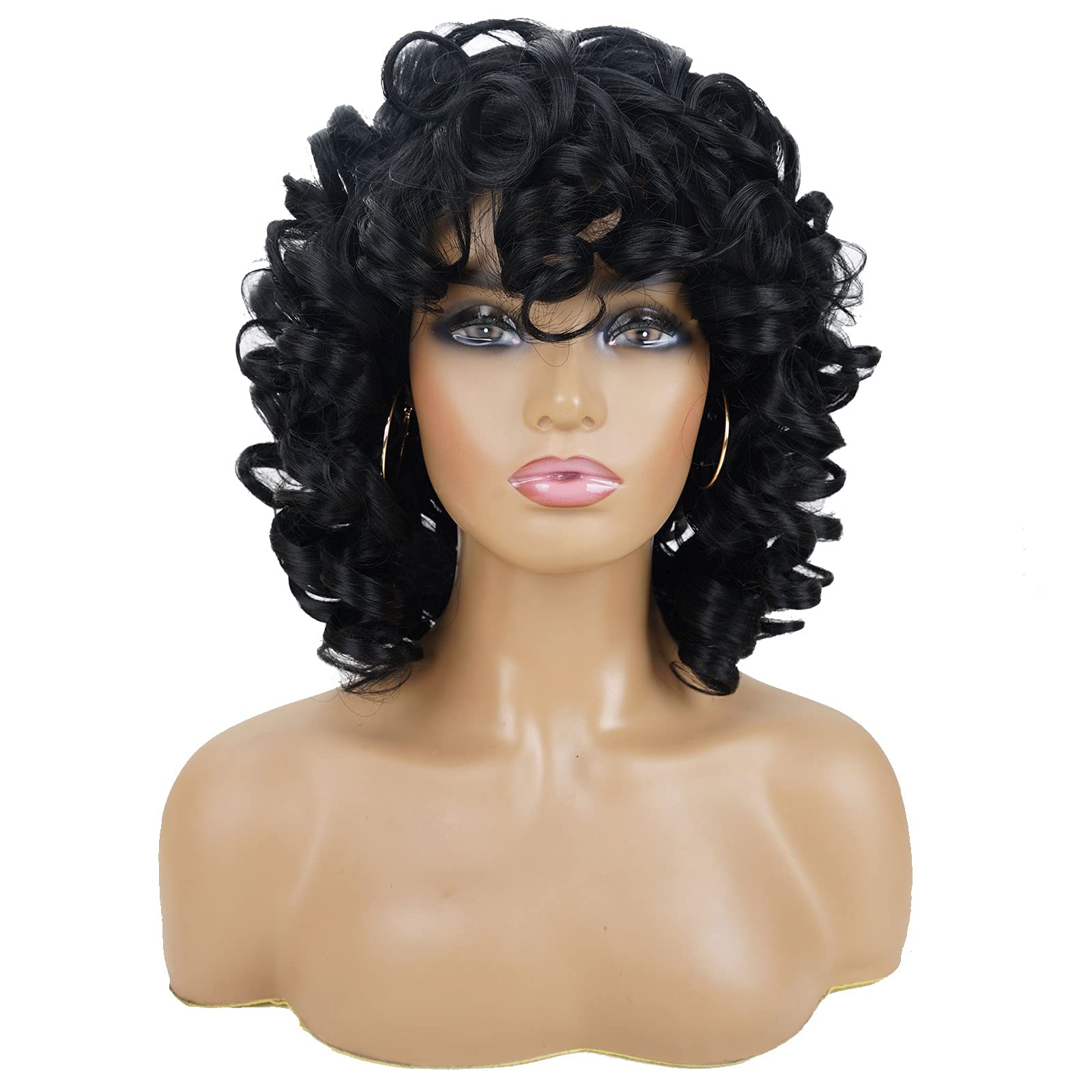 Andromeda Curly Wig with Afro-loose curls on model, flattering silhouette.