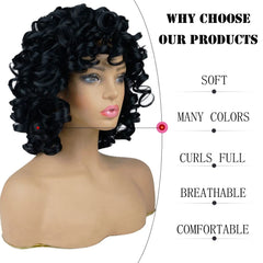 Andromeda Curly Wig with heat-resistant synthetic fibers for versatile styling.