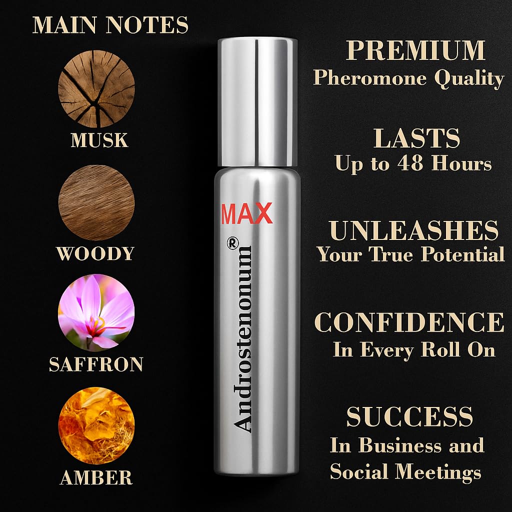 ANDROSTENONUM MAX roll-on for on-the-go convenience and lasting presence.