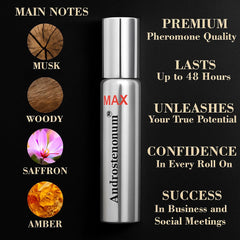 ANDROSTENONUM MAX roll-on for on-the-go convenience and lasting presence.