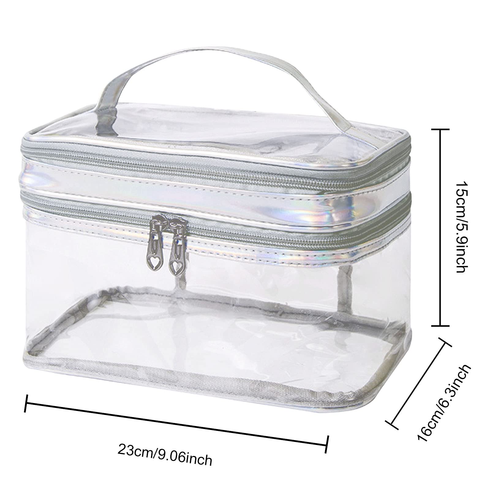 ANEMEL clear bag with top brush organizer for quick access