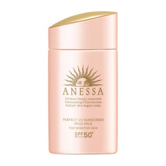 Anessa Perfect UV Sunscreen Mild Milk 60ml bottle for everyday sun protection and silky finish.