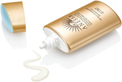ANESSA Perfect UV Sunscreen Milk A texture closeup shows a smooth, creamy finish.