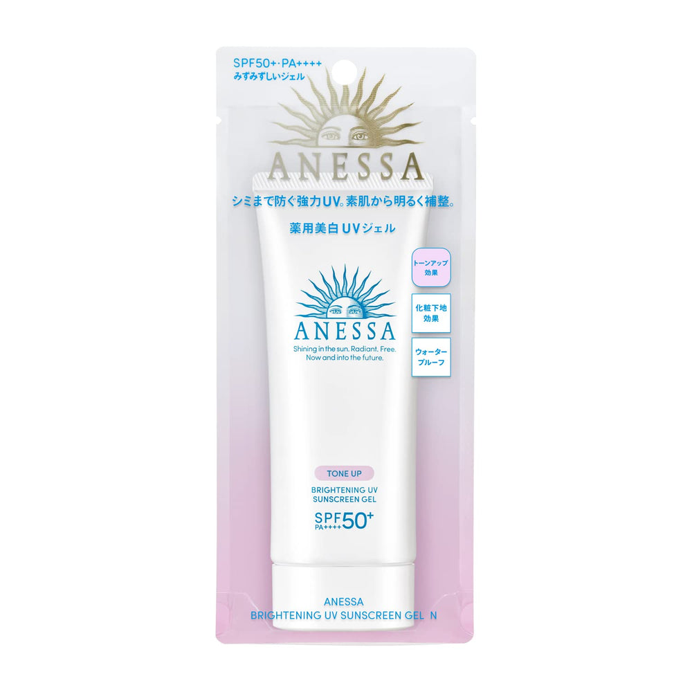 Anessa Tone Up Brightening UV Sunscreen Gel 90g front view, ideal makeup base