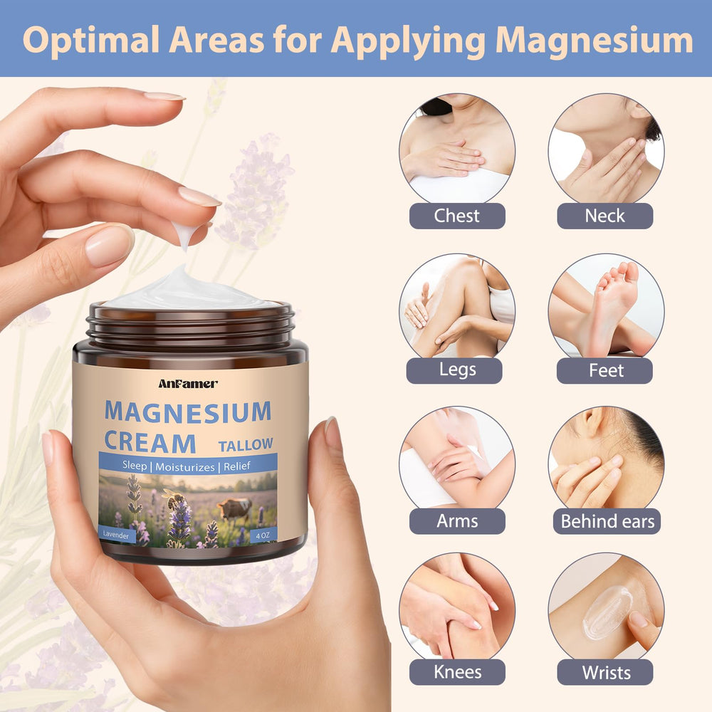 AnFamer Magnesium Cream for Legs Hands Feet for whole-body care.