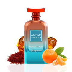 Anfar London Midnight Frost Tangerine bottle highlighting premium craftsmanship for daily elegance.