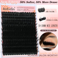 Anforlin 200D thick D-curly lash clusters for dramatic volume