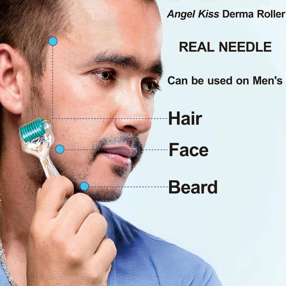 Beard area treated with Angel Kiss roller for refreshed grooming