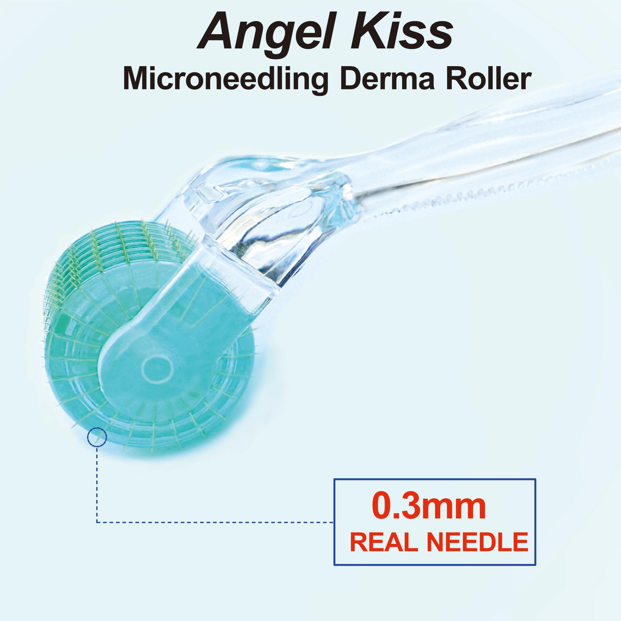 Angel Kiss Derma Roller used with serum for enhanced absorption on cheeks