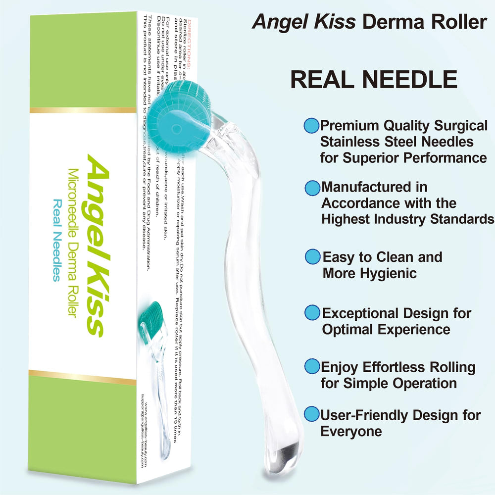 Open case shows included accessories and protection for the derma roller.