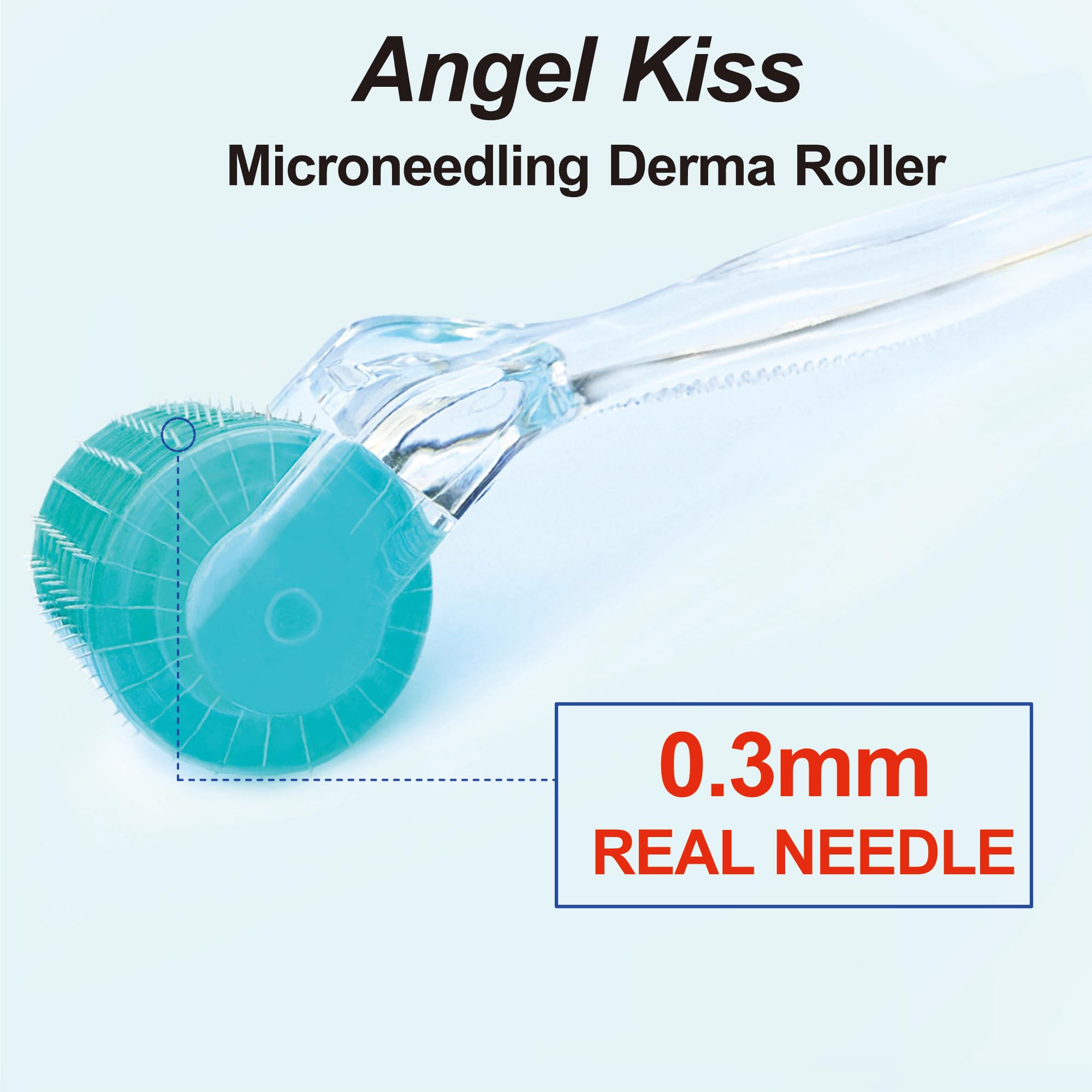 Close-up of Angel Kiss roller needles showing 192 needles for precise treatment.