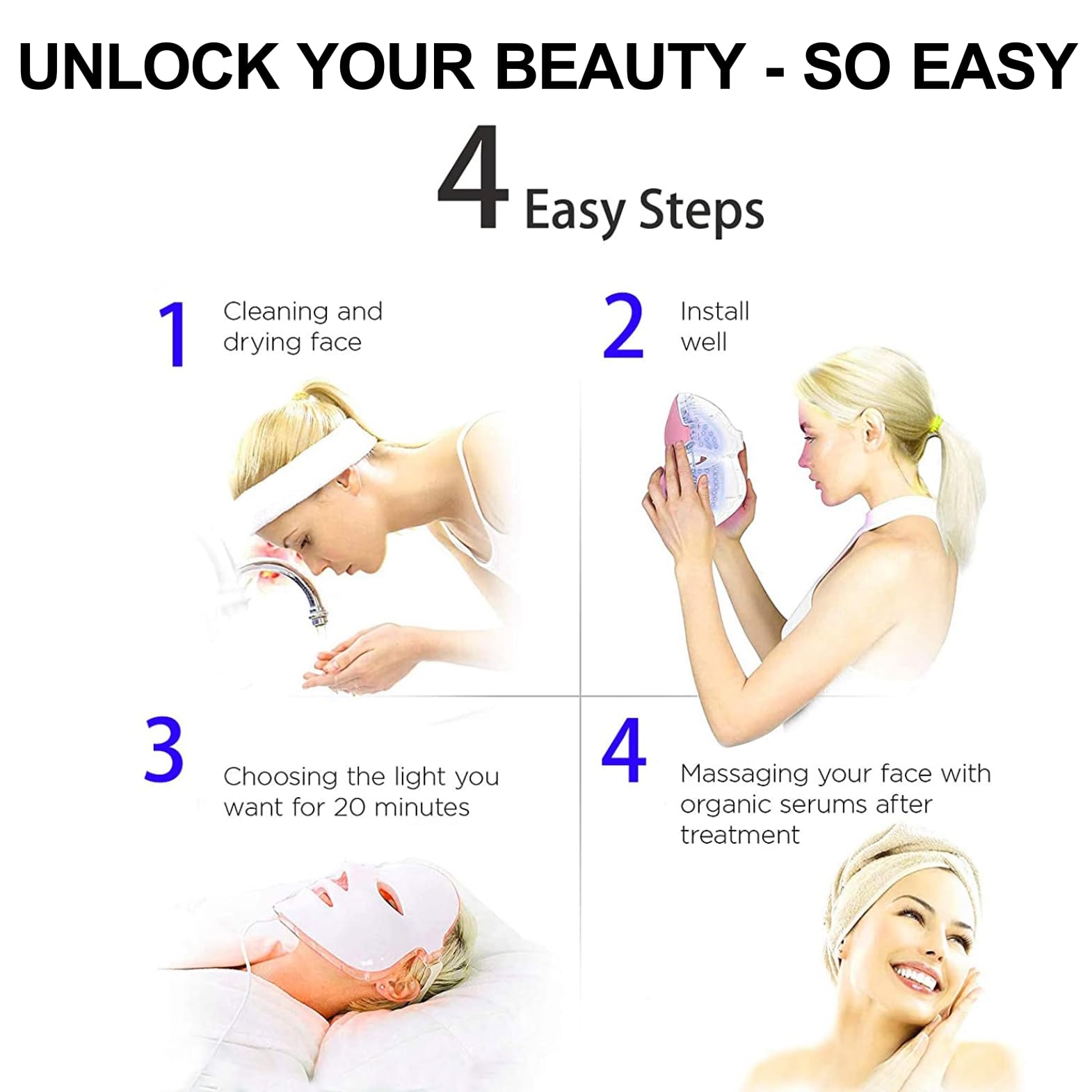 Angel Kiss eye-area comfort with strap-free option for gentler wear.