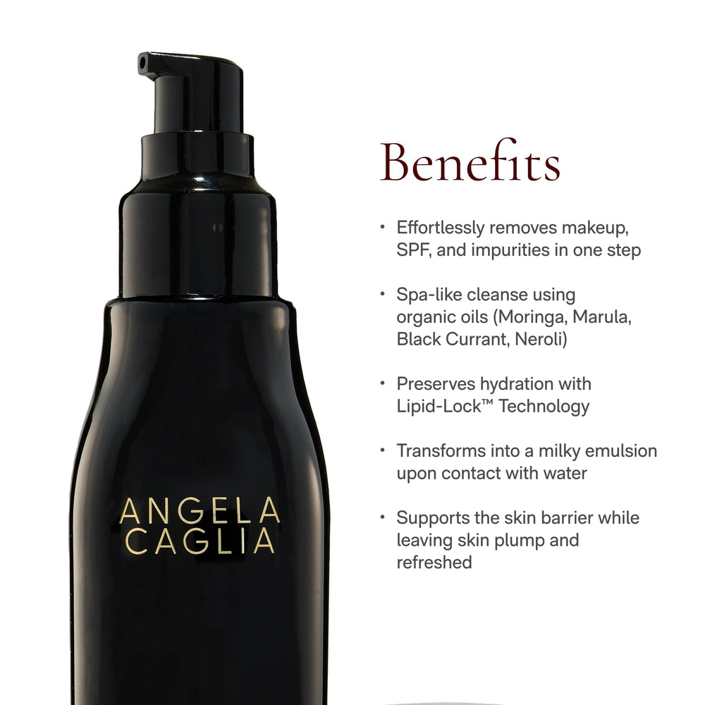 Angela Caglia Neroli Cleansing Oil in spa-like routine at home for daily comfort.