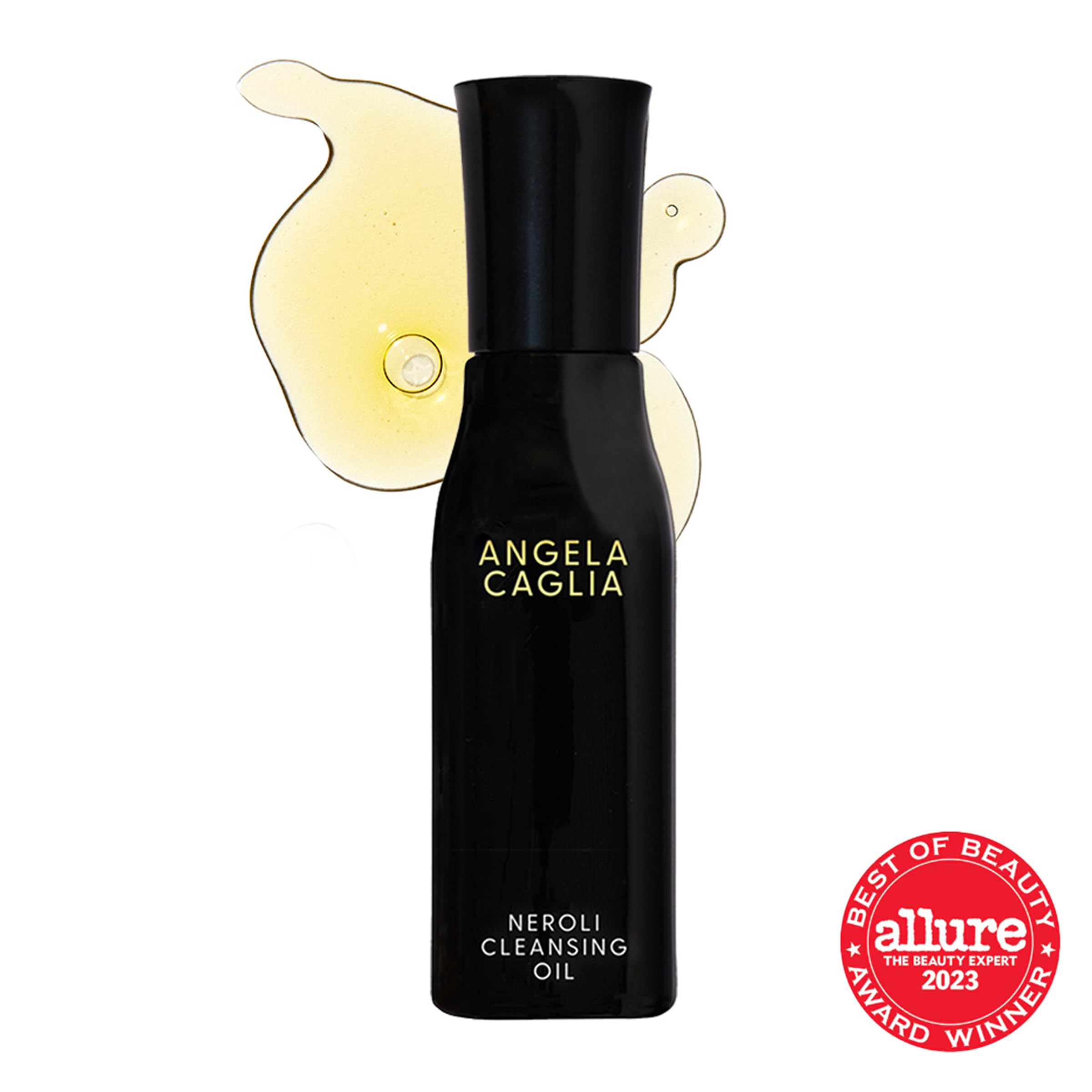 Angela Caglia Neroli Cleansing Oil being poured to start a gentle cleansing ritual.