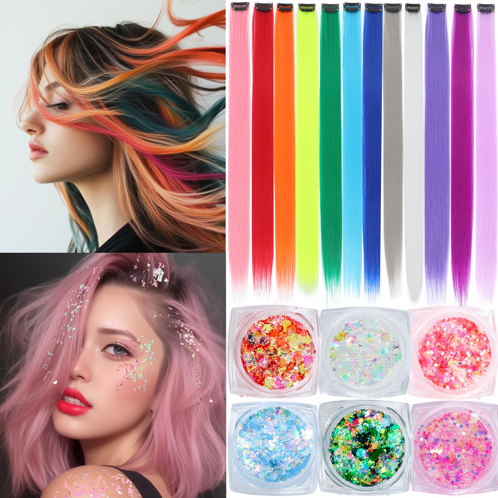Angels Beauty Pink Clip-in Hair Extensions for everyday styling with color pop
