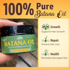 ANGELYCIA Batana oil applies with warm hands to stimulate scalp.