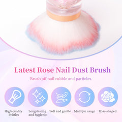 ANGNYA Nail Dust Brush acrylic handle provides easy grip and sleek look.