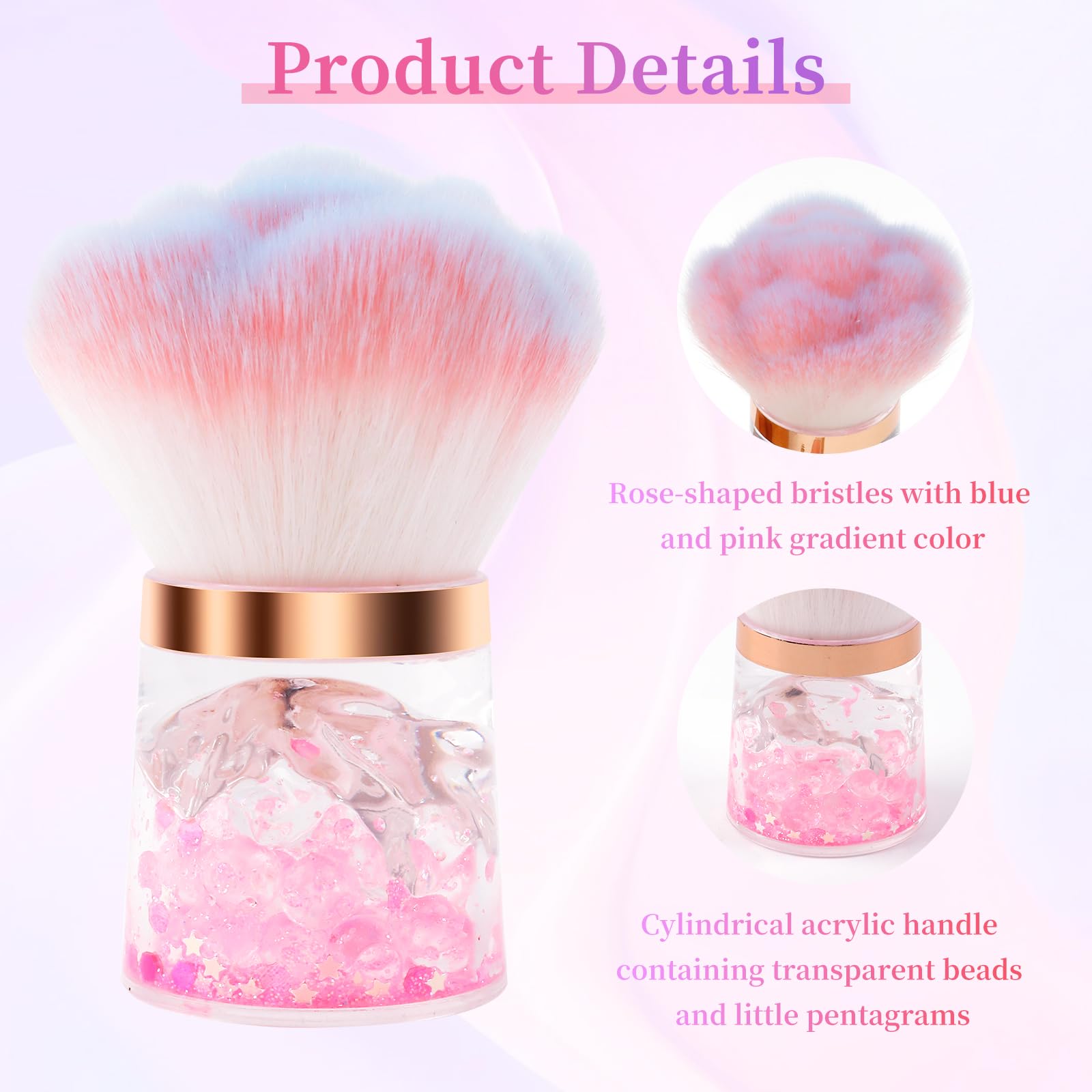ANGNYA Nail Dust Brush soft nylon bristles gentle on skin.