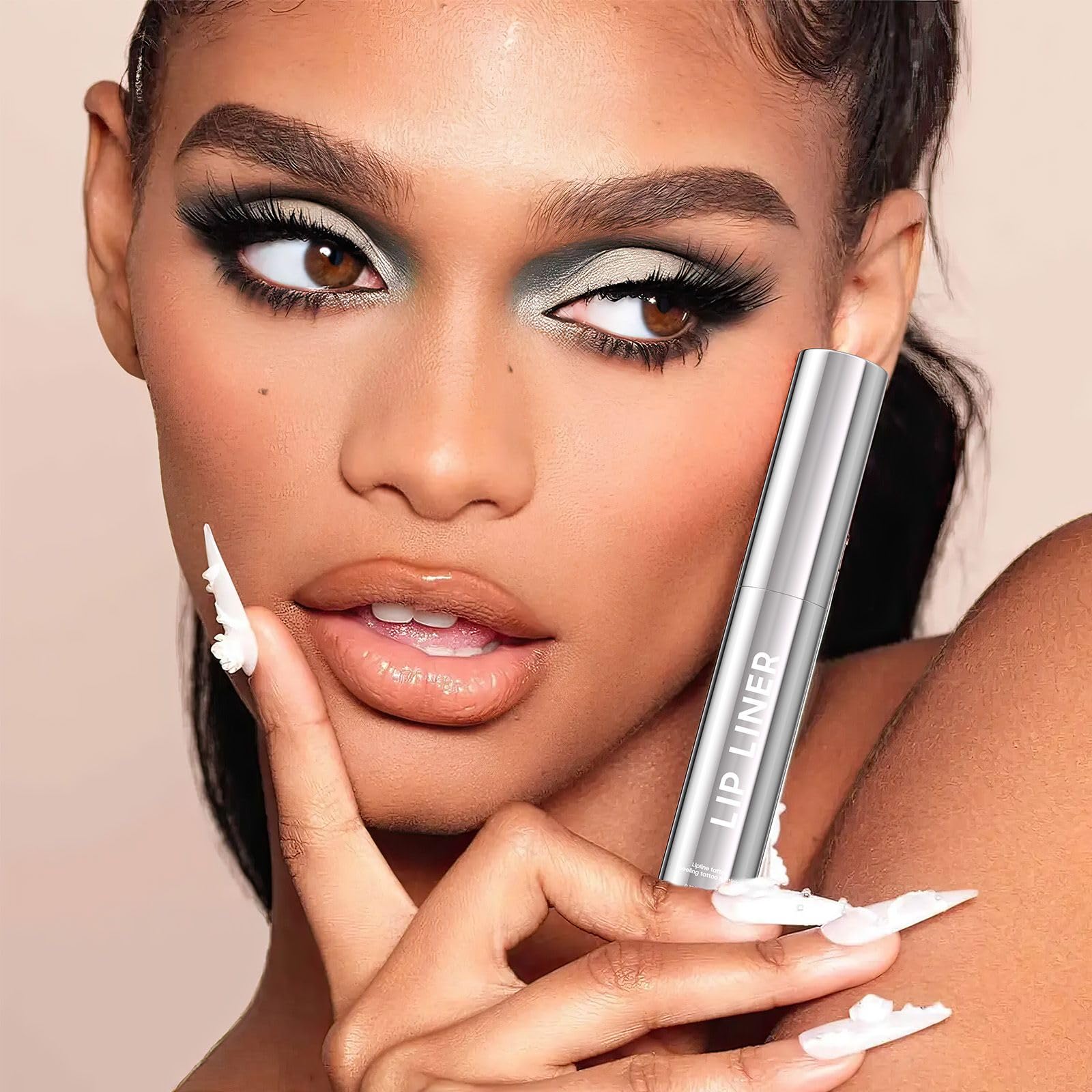 Anguishil lip stain matte black finish delivers bold, velvety lips.