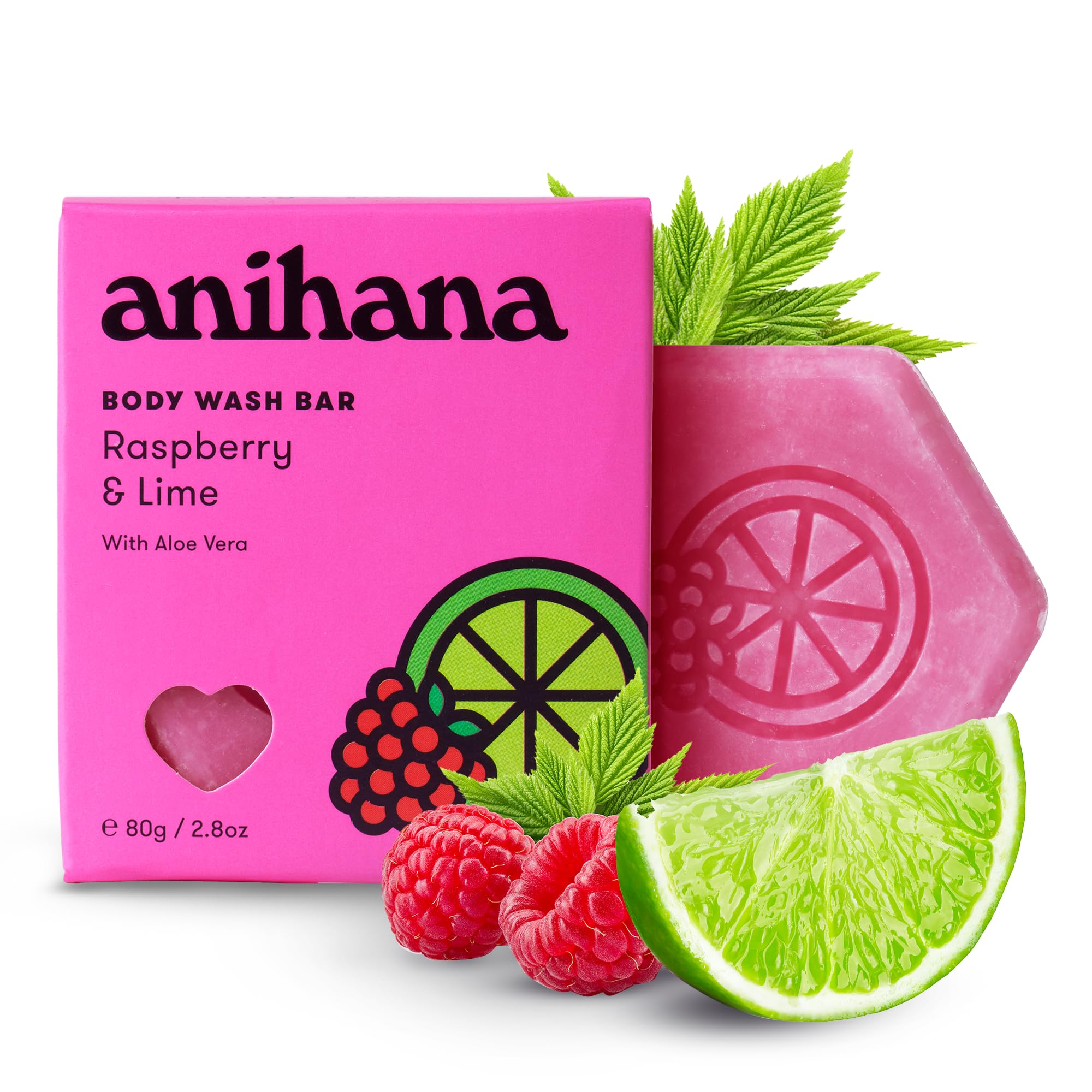 ANIHANA body wash bar with coconut oil and aloe vera for a hydrating cleanse.