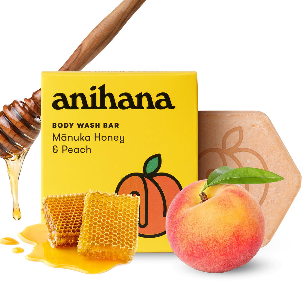 ANIHANA body wash bar coconut-oil hydrates skin for gentle cleansing.