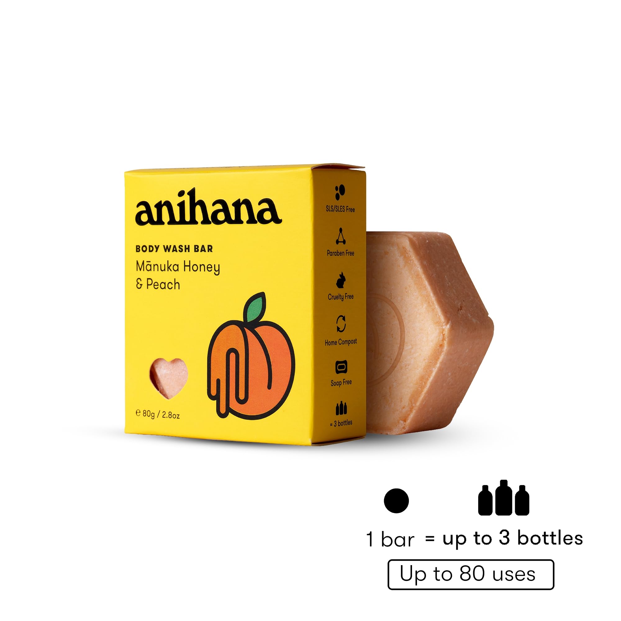 ANIHANA body wash bar pH-balanced for soft, soap-free cleansing.