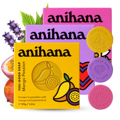 Anihana Feel-Good Soap berry scent bar for refreshing cleanse with coconut oil.