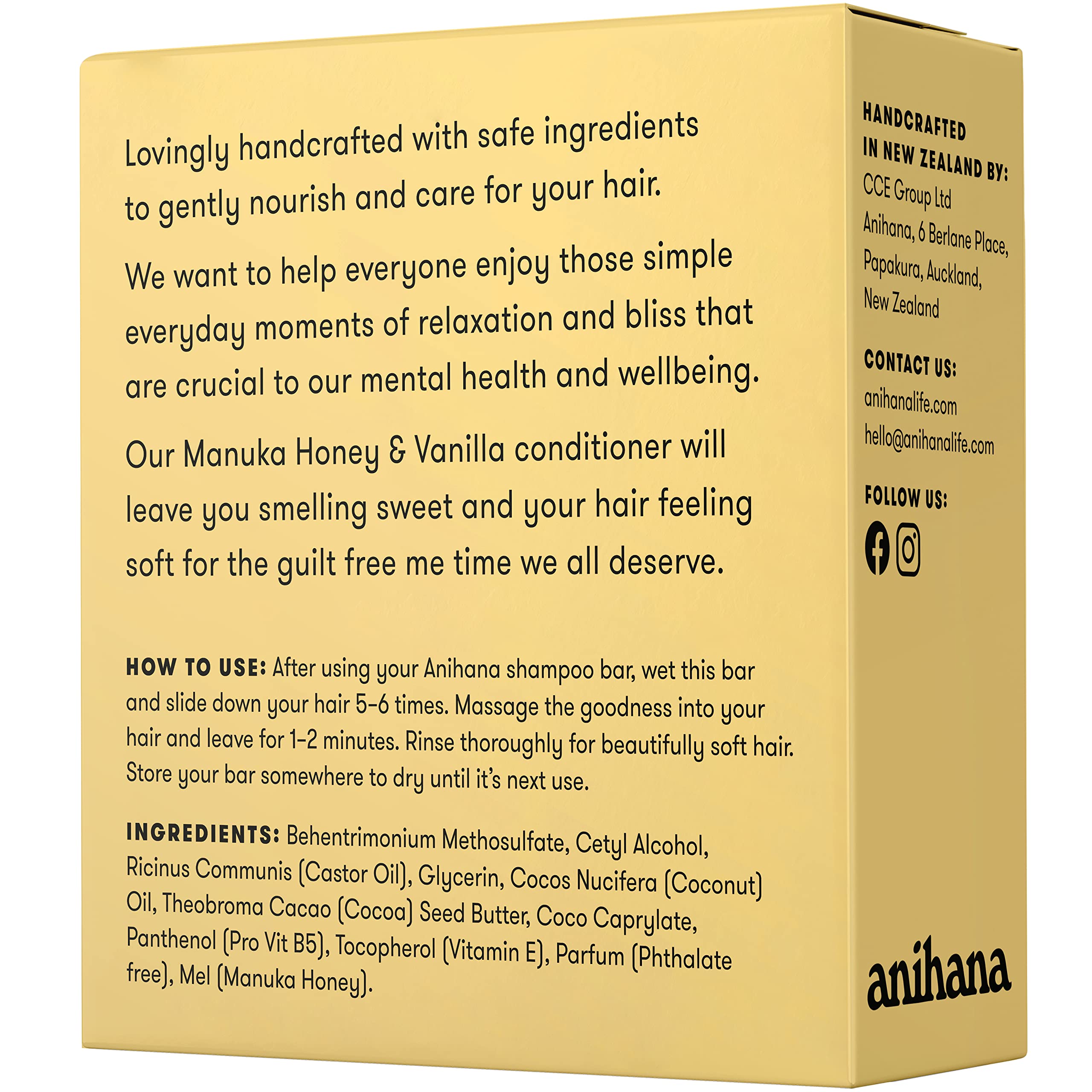 ANIHANA New Zealand-crafted label signaling quality and family-owned roots.