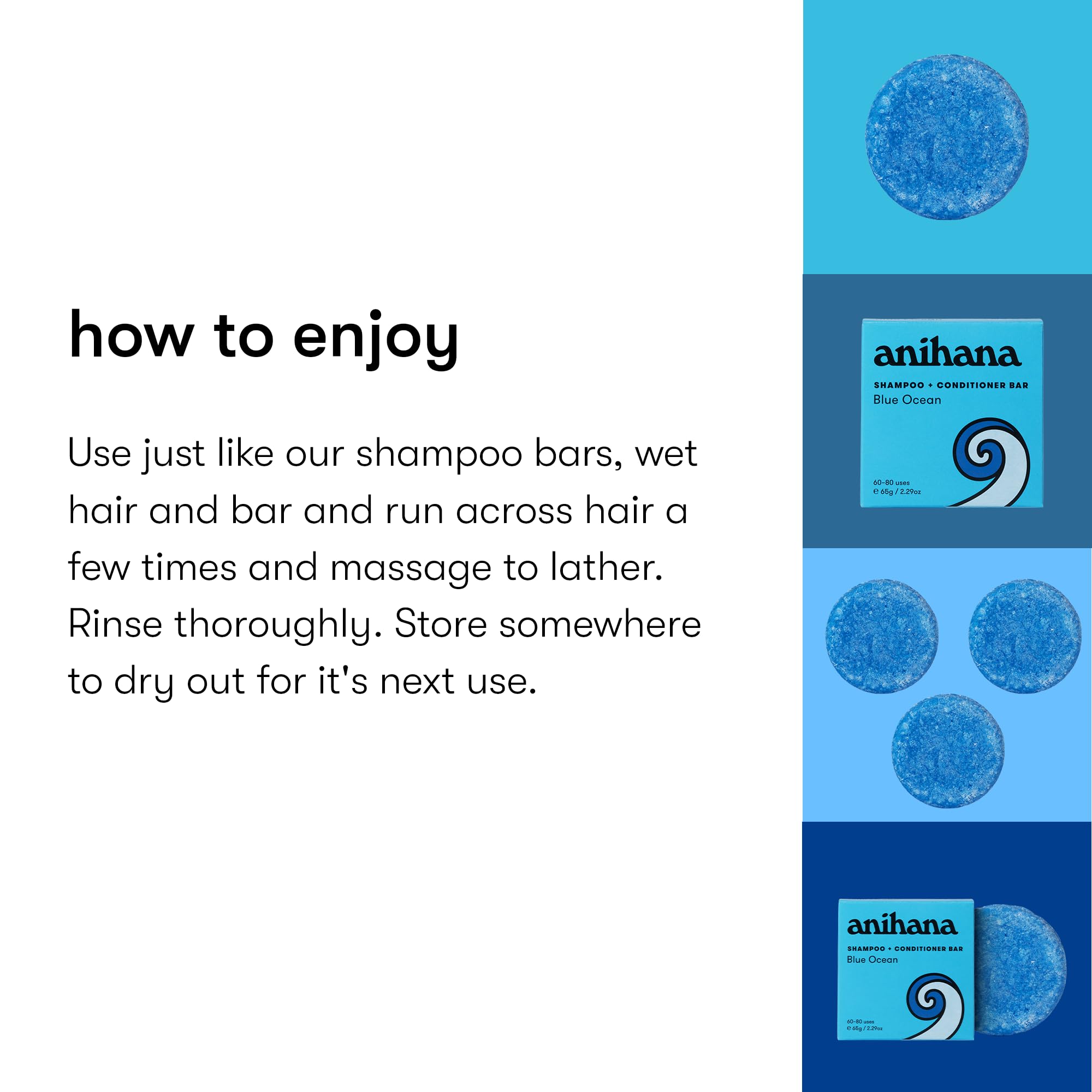 ANIHANA plastic-free packaging and a bar that lasts about 80 washes reduces plastic waste
