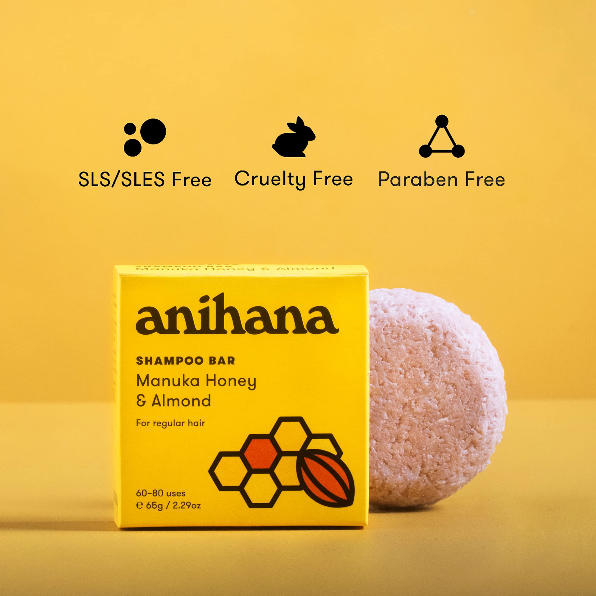 ANIHANA shampoo bar lather demonstrates lightweight formula for easy rinse and volume