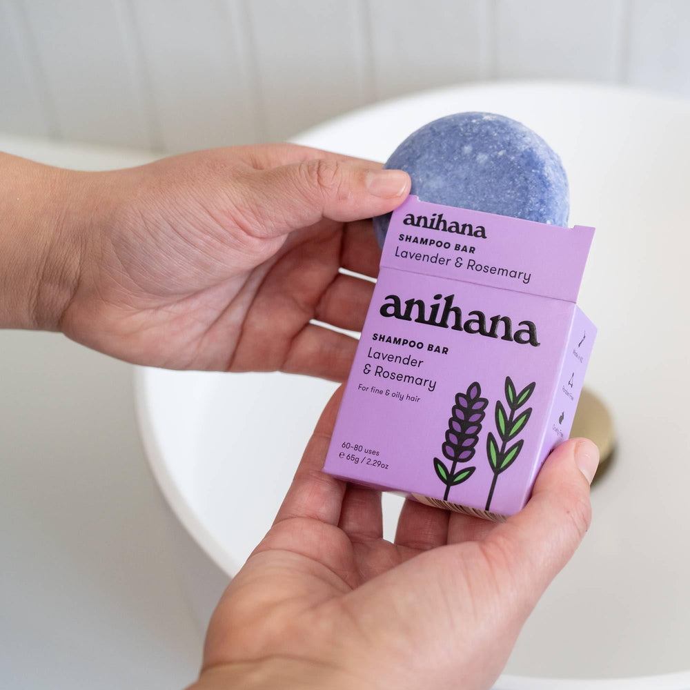 ANIHANA shampoo bar with lightweight formula adds volume for thin hair.