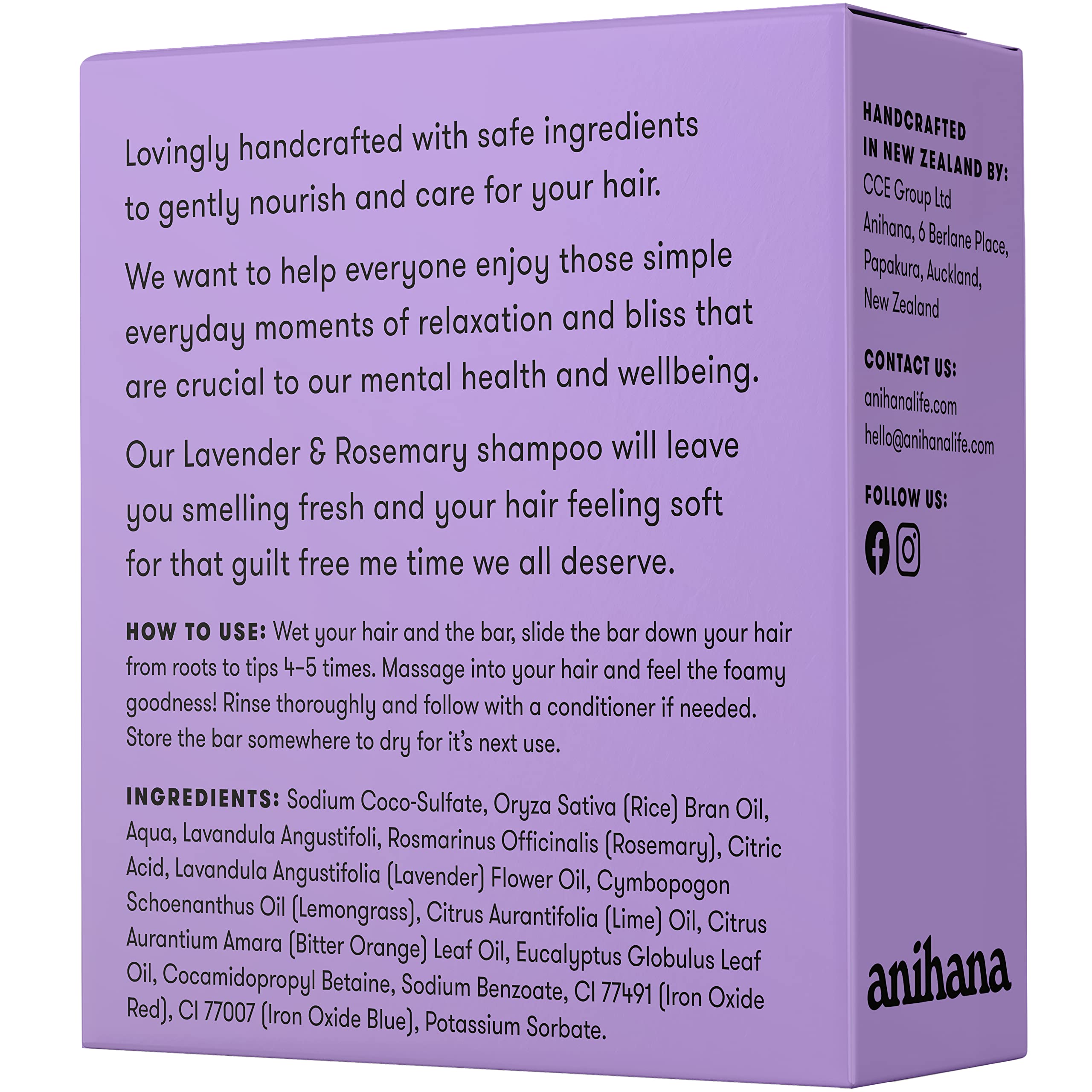 ANIHANA natural ingredients ensure vegan cruelty-free care for hair.