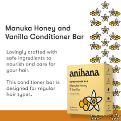 ANIHANA vanilla-scented solid conditioner bar close-up suggesting a pleasant daily fragrance.