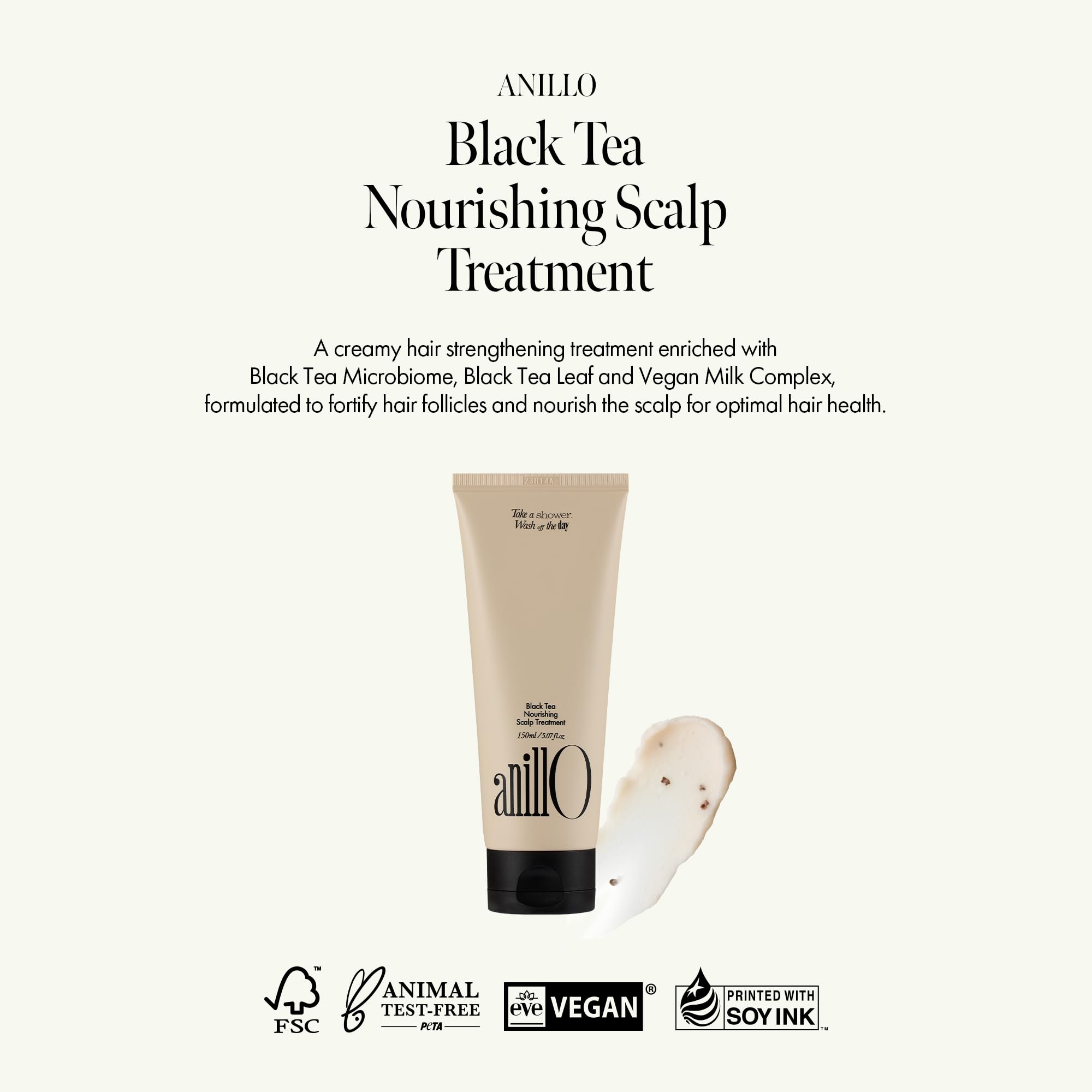 ANILLO mask ingredients close-up emphasizing moisturizing formula for dry to damaged hair.