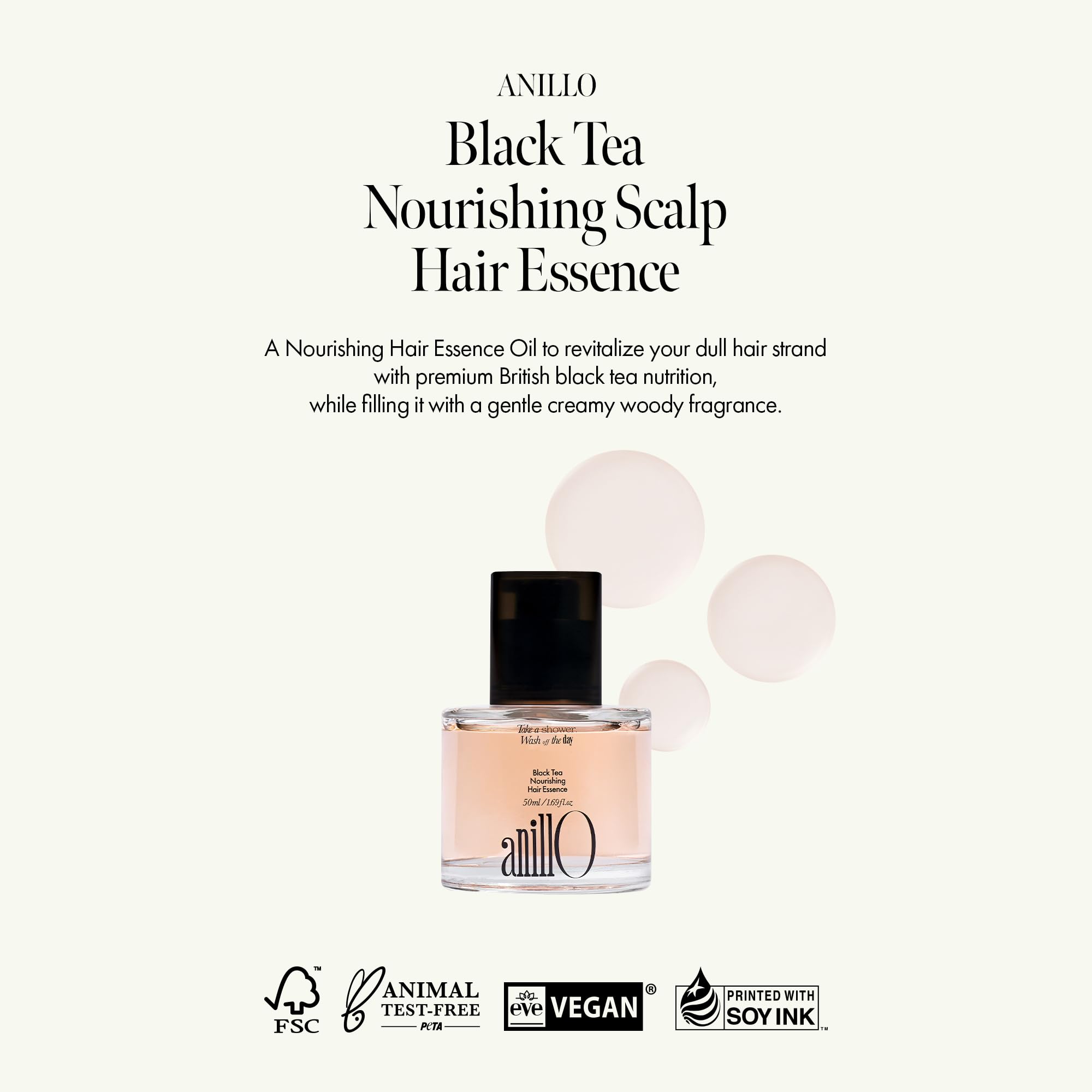 ANILLO Hair essence pump application demonstrates quick absorption without residue