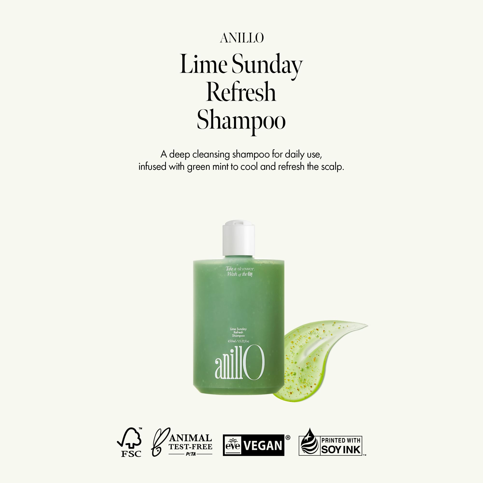 ANILLO Jeju Tangerine extract splash suggesting vitamin C enriched scalp refreshment.