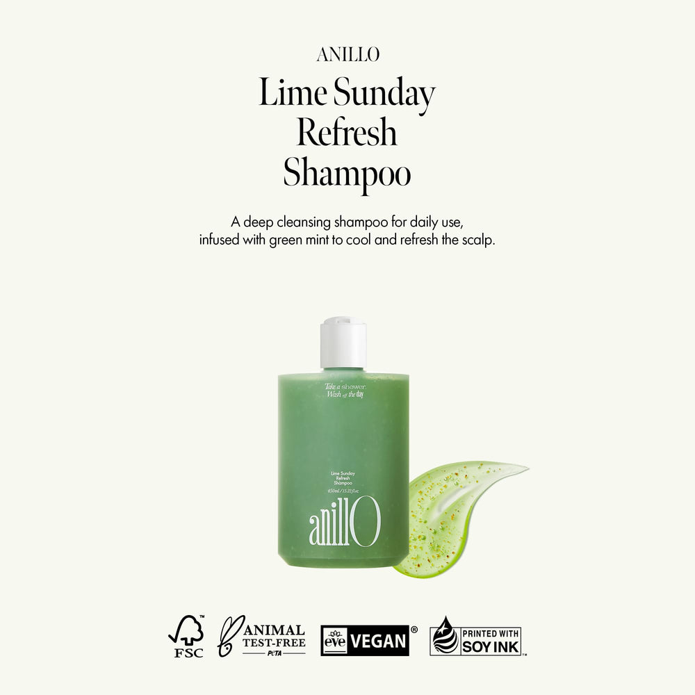 ANILLO Jeju Tangerine extract splash suggesting vitamin C enriched scalp refreshment.