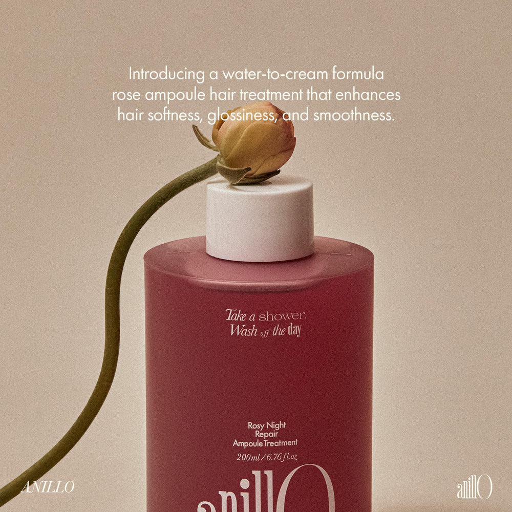 Floral musk scent from ANILLO Rosy Night lingers pleasantly in hair.