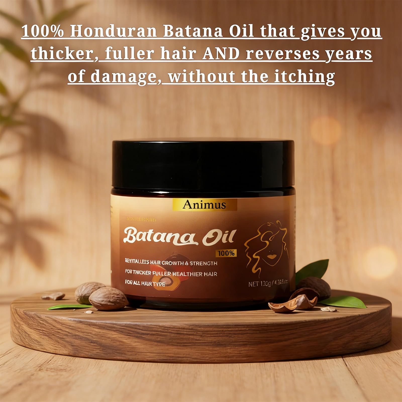 Animus Batana Oil texture on hand reveals light, non-greasy feel.
