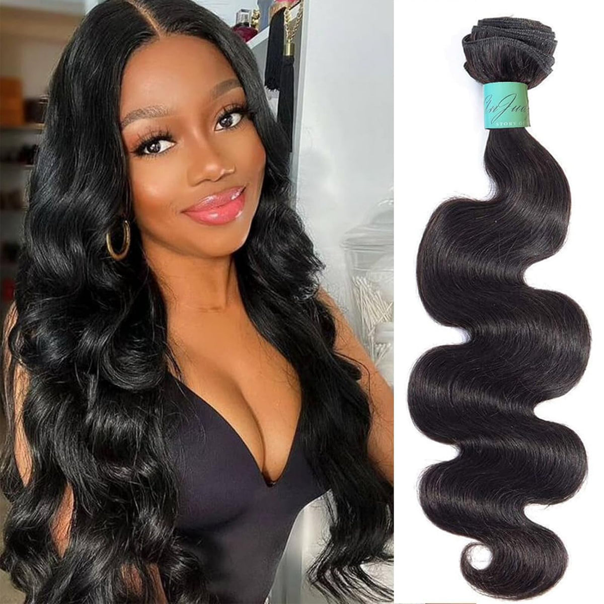 AnJudyReid 12A body wave bundle close-up weft for seamless blend